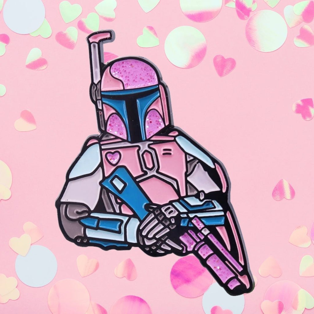  Pink Mandalorian Enamel Pin by Queer In The World sold by Queer In The World: The Shop - LGBT Merch Fashion