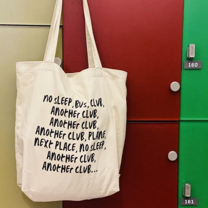  No Sleep, Bus, Club, Another Club Eco Tote Bag by Queer In The World Originals sold by Queer In The World: The Shop - LGBT Merch Fashion