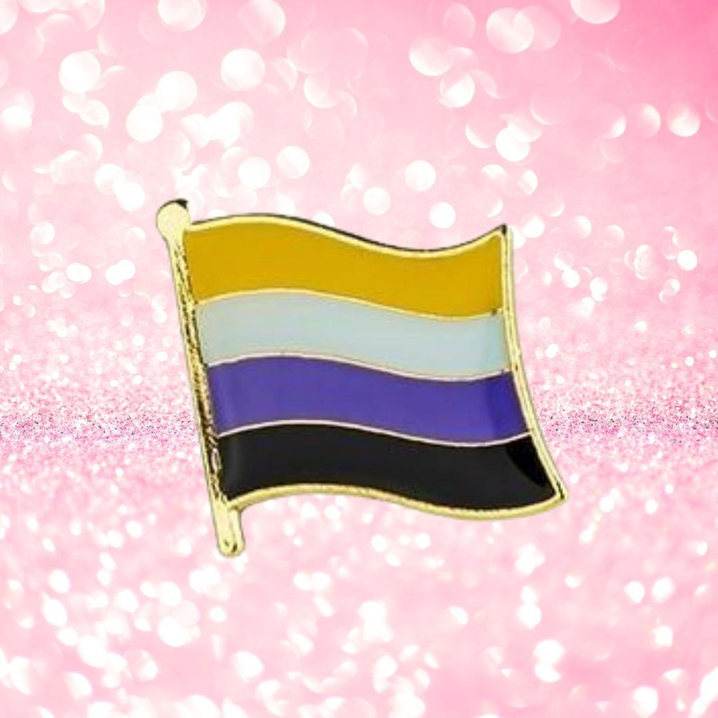 Non-Binary Flag Enamel Pin by Queer In The World sold by Queer In The World: The Shop - LGBT Merch Fashion