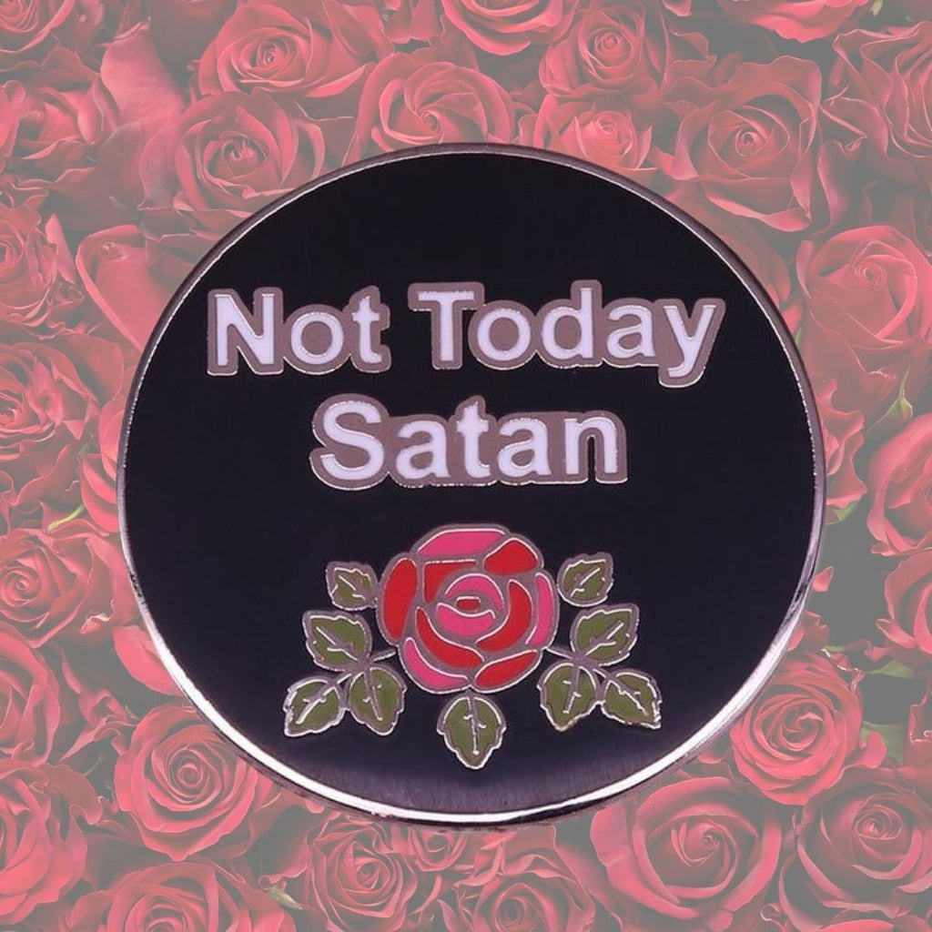  Not Today Satan Enamel Pin by Queer In The World sold by Queer In The World: The Shop - LGBT Merch Fashion