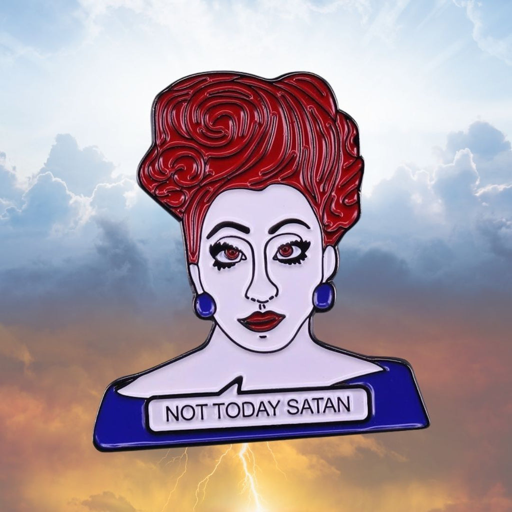  Not Today Satan Enamel Pin by Queer In The World sold by Queer In The World: The Shop - LGBT Merch Fashion
