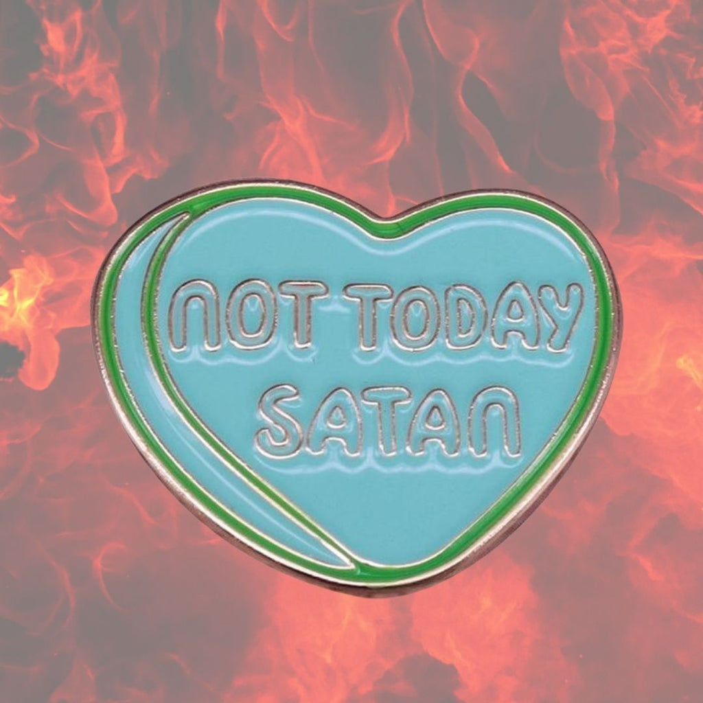  Not Today Satan Enamel Pin by Queer In The World sold by Queer In The World: The Shop - LGBT Merch Fashion
