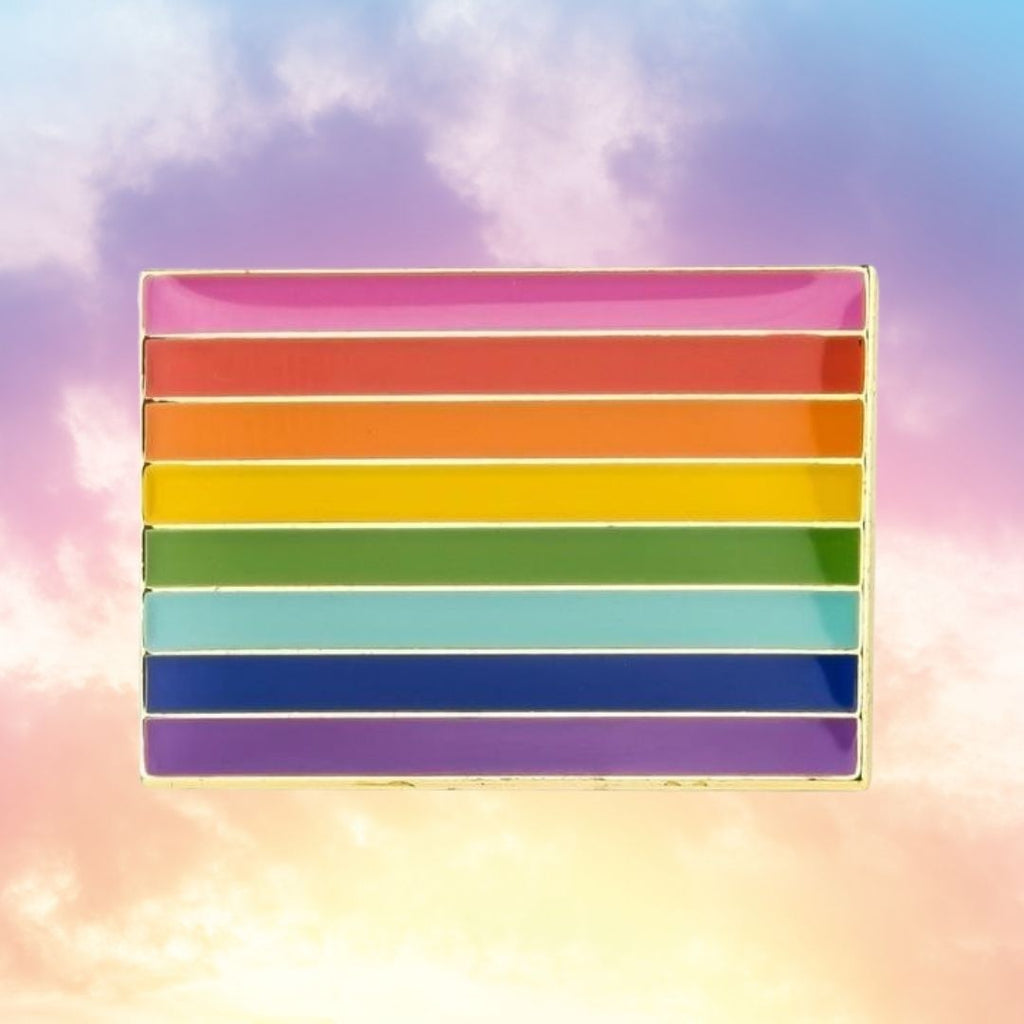  The Original Pink Striped LGBT Pride Enamel Pin by Oberlo sold by Queer In The World: The Shop - LGBT Merch Fashion
