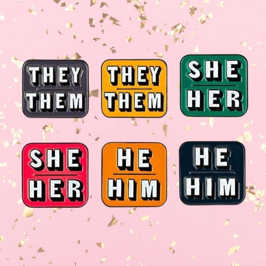  Personal Gender Pronouns Enamel Pins (Set Of 3) by Oberlo sold by Queer In The World: The Shop - LGBT Merch Fashion