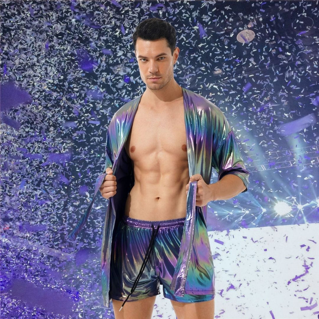  Purple Shimmer Rave Pajamas (2 Piece Outfit) by Queer In The World sold by Queer In The World: The Shop - LGBT Merch Fashion
