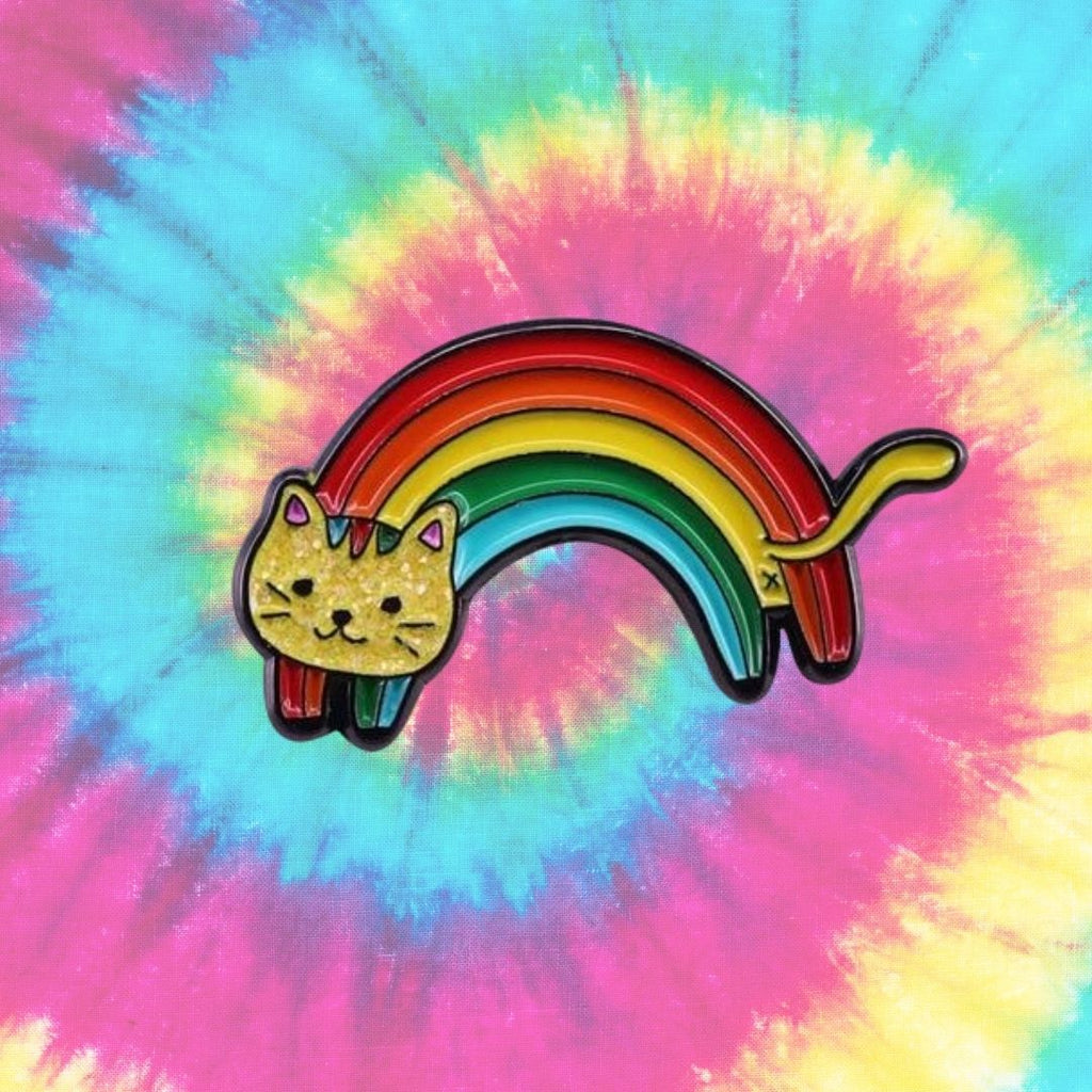  Rainbow Cat Enamel Pin by Queer In The World sold by Queer In The World: The Shop - LGBT Merch Fashion