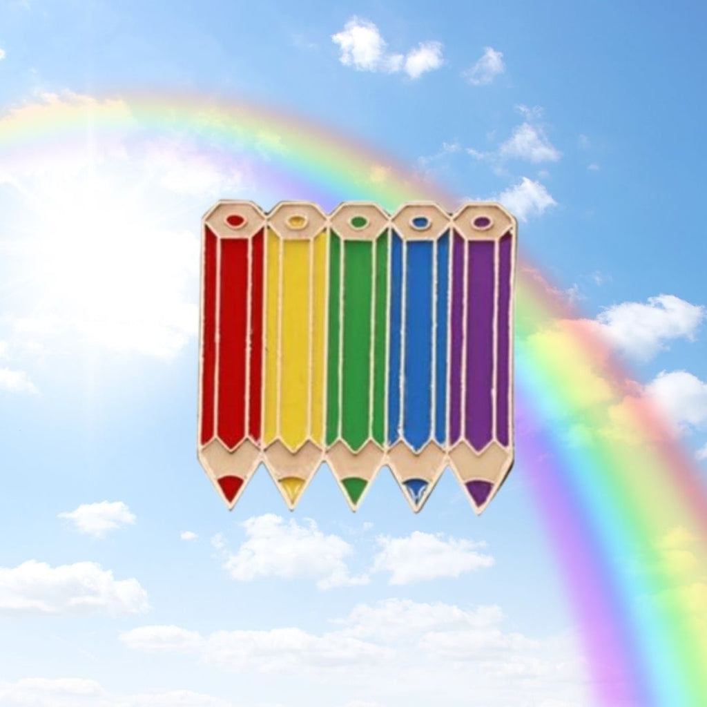  Rainbow Coloring Pencils Enamel Pin by Queer In The World sold by Queer In The World: The Shop - LGBT Merch Fashion