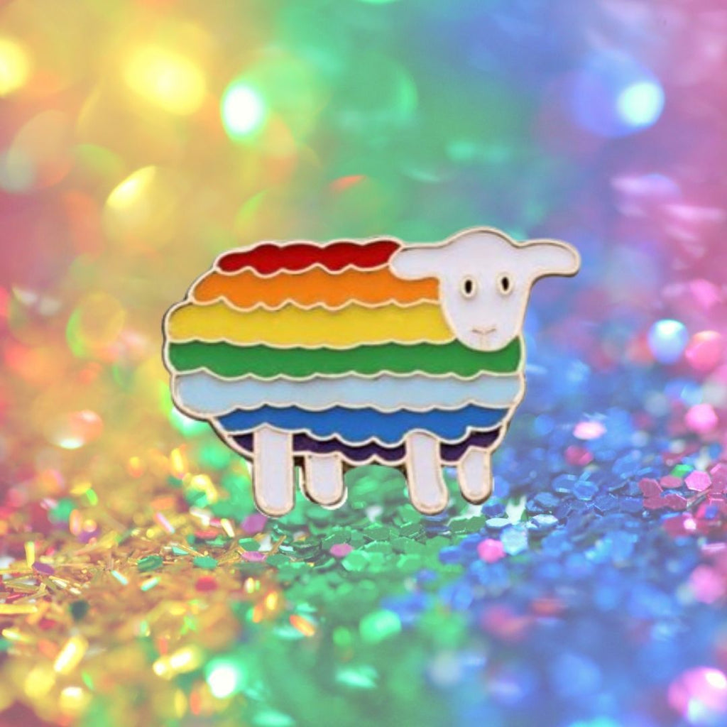  Rainbow Sheep Enamel Pin by Oberlo sold by Queer In The World: The Shop - LGBT Merch Fashion