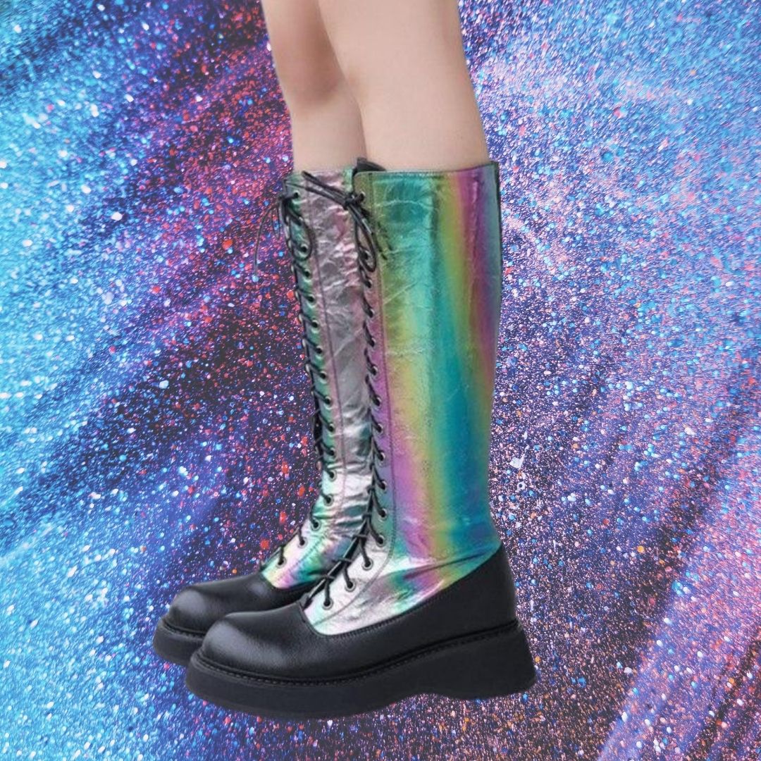 Platform on sale rainbow boots