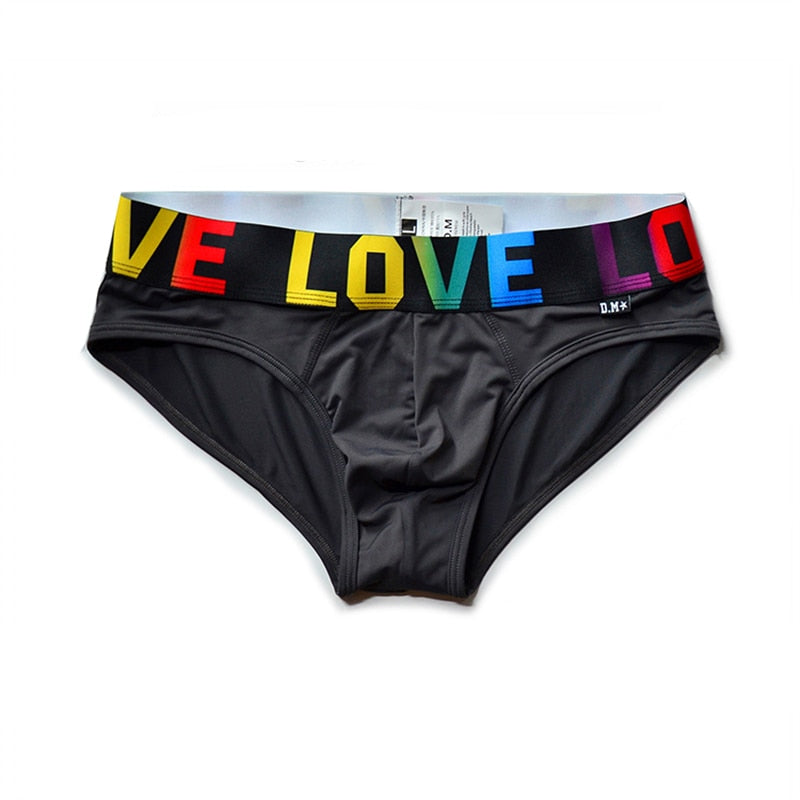 Black LOVE LOVE LOVE Gay Briefs by Queer In The World sold by Queer In The World: The Shop - LGBT Merch Fashion