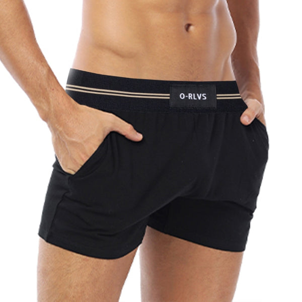 Black ORLVS Cotton Boxers With Pockets by Queer In The World sold by Queer In The World: The Shop - LGBT Merch Fashion