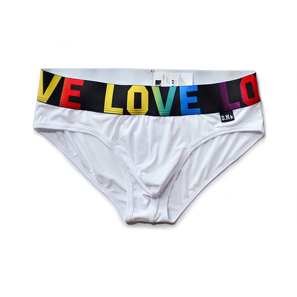 White LOVE LOVE LOVE Gay Briefs by Queer In The World sold by Queer In The World: The Shop - LGBT Merch Fashion