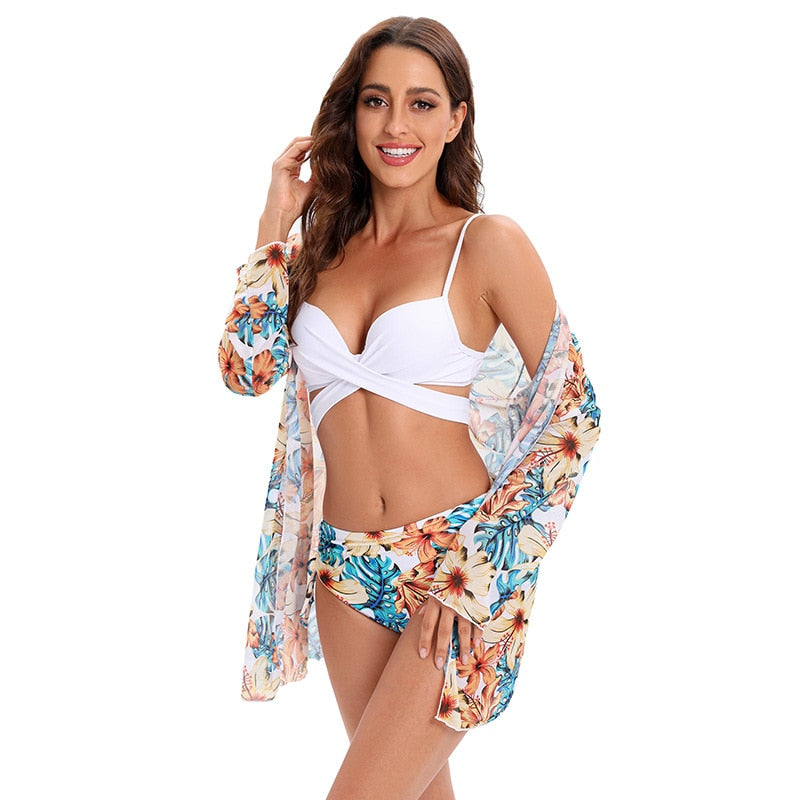 Tropicali 3 Piece Bikini Set with Cover Up