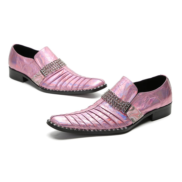 Pink Metallic Visions Dress Shoes by Queer In The World sold by Queer In The World: The Shop - LGBT Merch Fashion