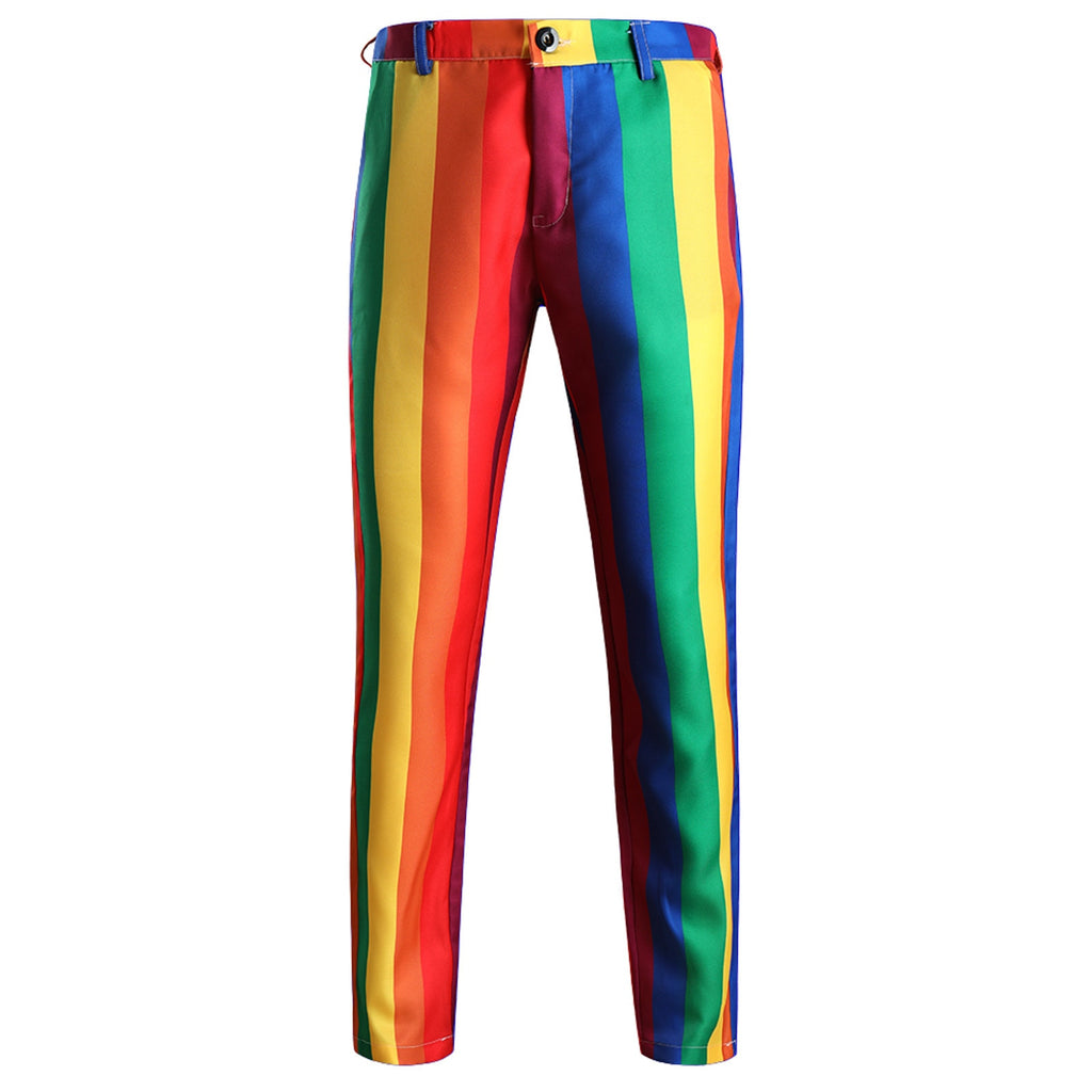 Lars Amadeus Rainbow Pants for Men's Regular Fit Flat Front Color Block  Stripe Dress Trousers, Multicolor, 28 : Amazon.com.au: Clothing, Shoes &  Accessories