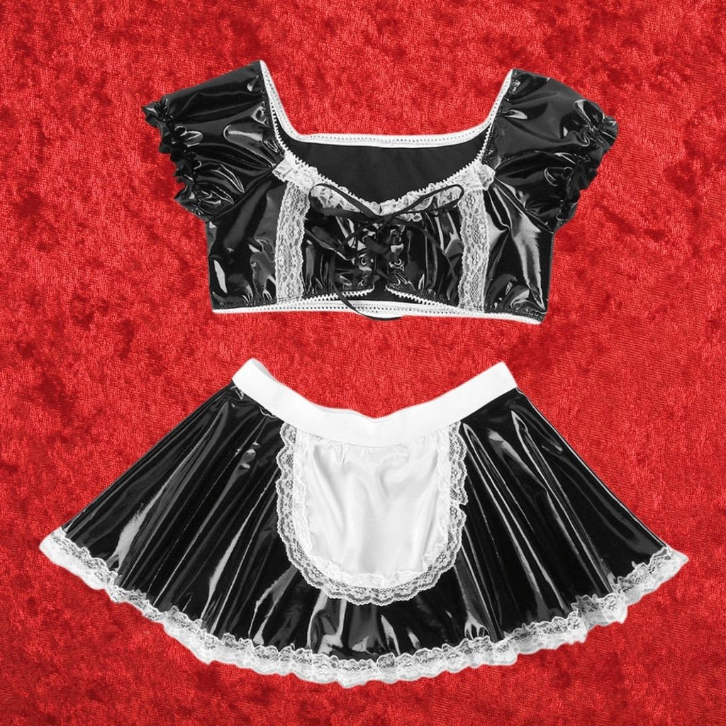  Sexy Gender-Bending Wet Look Maid Costume by Queer In The World sold by Queer In The World: The Shop - LGBT Merch Fashion