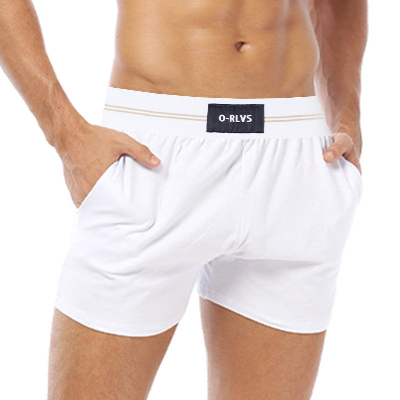 White ORLVS Cotton Boxers With Pockets by Queer In The World sold by Queer In The World: The Shop - LGBT Merch Fashion