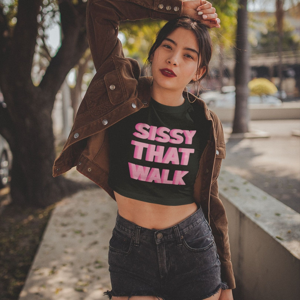 Heather Olive Sissy That Walk Crop Top by Queer In The World Originals sold by Queer In The World: The Shop - LGBT Merch Fashion