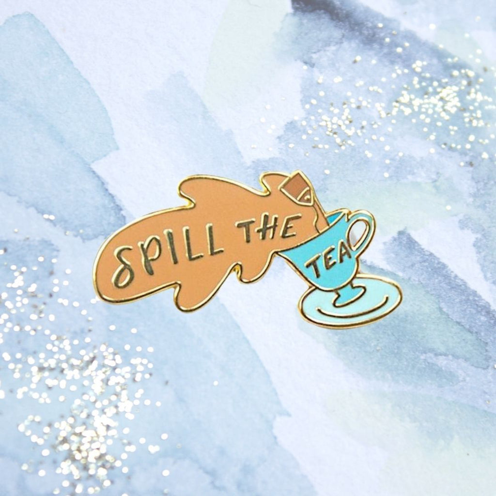  Spill The Tea Enamel Pin by Queer In The World sold by Queer In The World: The Shop - LGBT Merch Fashion