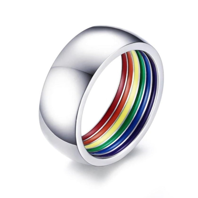  Discreet Rainbow Pride Ring by Queer In The World sold by Queer In The World: The Shop - LGBT Merch Fashion