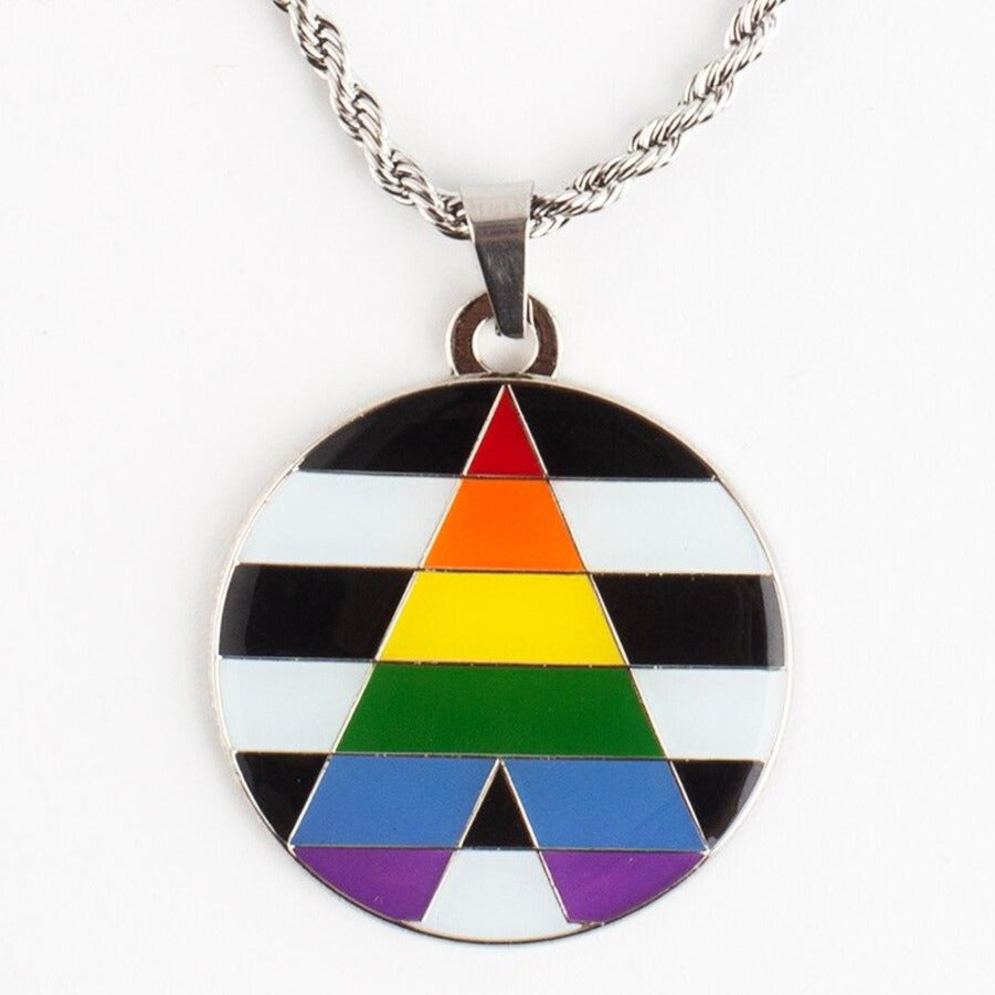  Straight Ally Pendant Necklace by Queer In The World sold by Queer In The World: The Shop - LGBT Merch Fashion