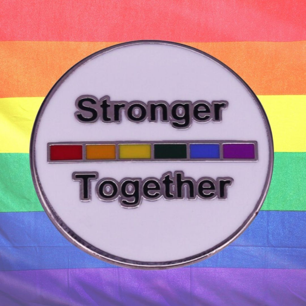  Stronger Together Enamel Pin by Queer In The World sold by Queer In The World: The Shop - LGBT Merch Fashion