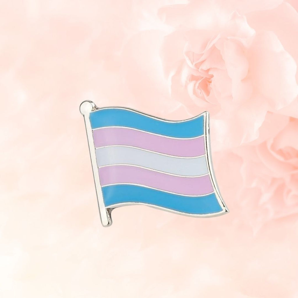  Trans Flag Enamel Pin by Queer In The World sold by Queer In The World: The Shop - LGBT Merch Fashion