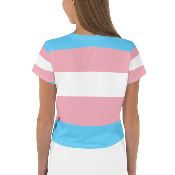  Transgender All-Over Crop T-Shirt by Queer In The World Originals sold by Queer In The World: The Shop - LGBT Merch Fashion