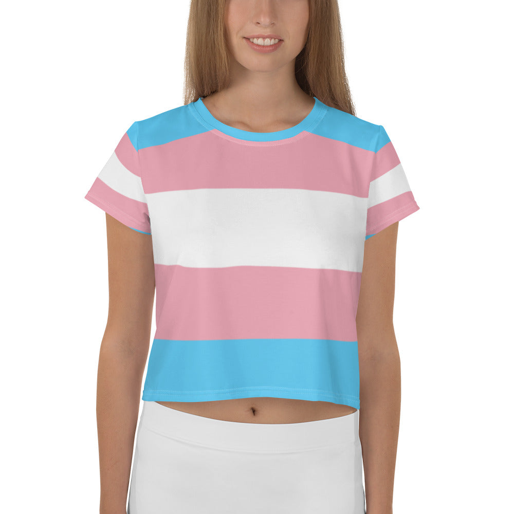  Transgender All-Over Crop T-Shirt by Queer In The World Originals sold by Queer In The World: The Shop - LGBT Merch Fashion