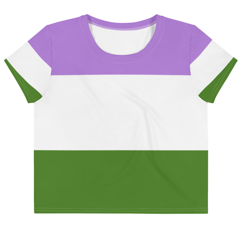  Genderqueer All-Over Crop T-Shirt by Queer In The World Originals sold by Queer In The World: The Shop - LGBT Merch Fashion