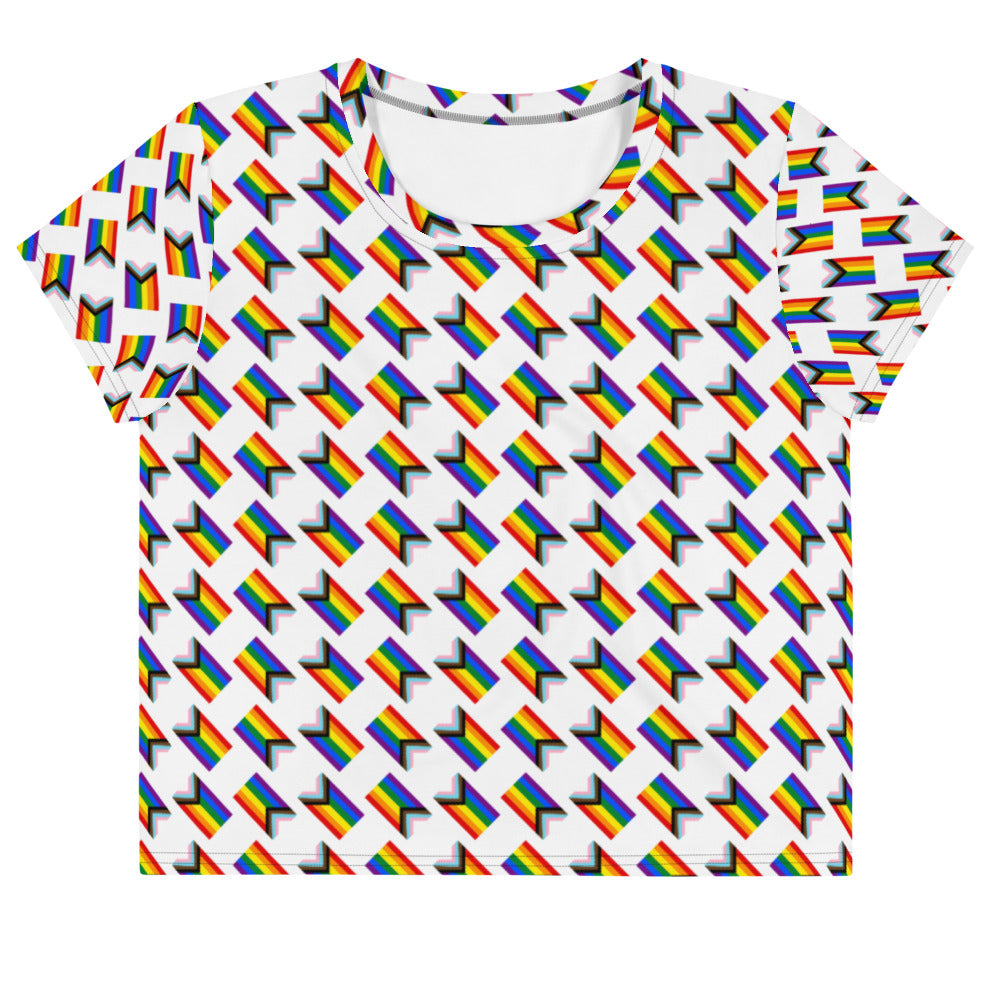  LGBT Progress Pride All-Over Crop T-Shirt by Queer In The World Originals sold by Queer In The World: The Shop - LGBT Merch Fashion