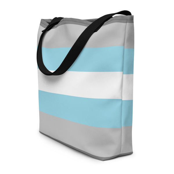 Black Demiboy Extra Large Tote Bag by Queer In The World Originals sold by Queer In The World: The Shop - LGBT Merch Fashion