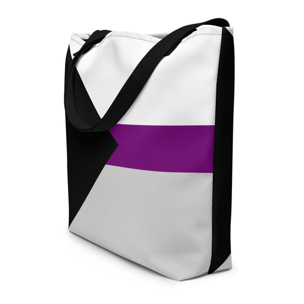Black Demisexual Extra Large Tote Bag by Queer In The World Originals sold by Queer In The World: The Shop - LGBT Merch Fashion
