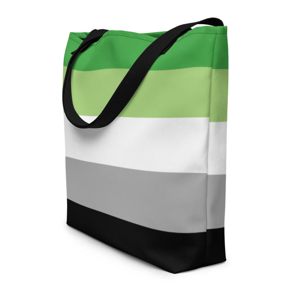 Black Aromantic Pride Extra Large Tote Bag by Queer In The World Originals sold by Queer In The World: The Shop - LGBT Merch Fashion