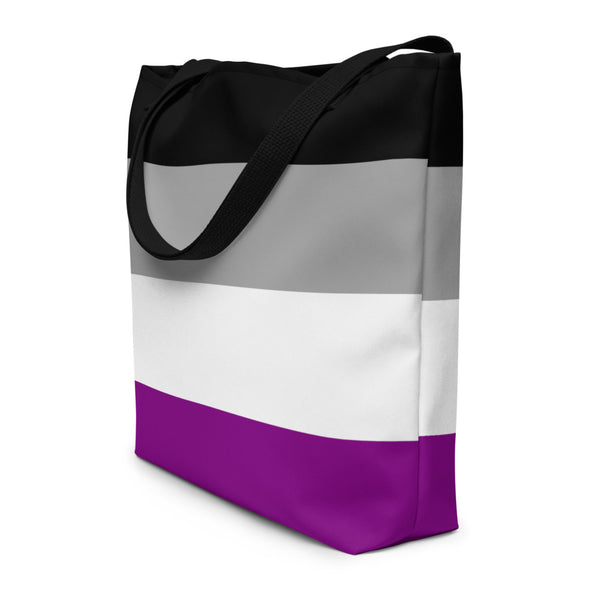 Black Asexual Pride Extra Large Tote Bag by Queer In The World Originals sold by Queer In The World: The Shop - LGBT Merch Fashion