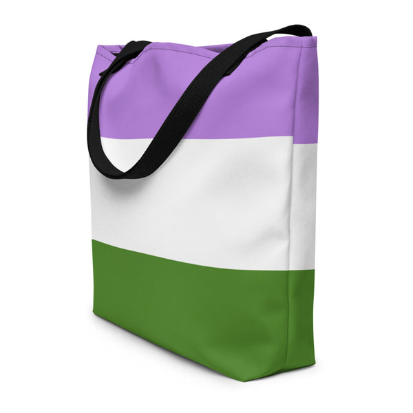 Black Genderqueer Extra Large Tote Bag by Queer In The World Originals sold by Queer In The World: The Shop - LGBT Merch Fashion