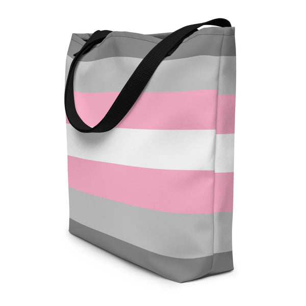 Black Demigirl Extra Large Tote Bag by Queer In The World Originals sold by Queer In The World: The Shop - LGBT Merch Fashion