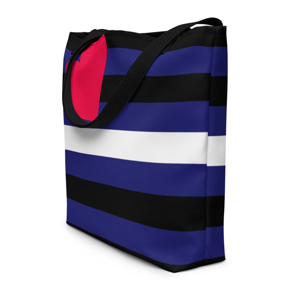 Black Leather Pride Extra Large Tote Bag by Queer In The World Originals sold by Queer In The World: The Shop - LGBT Merch Fashion