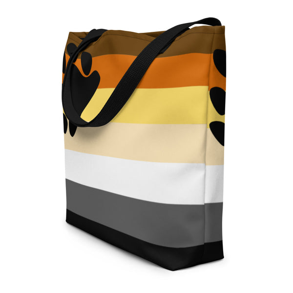 Black Gay Bear Pride Extra Large Tote Bag by Queer In The World Originals sold by Queer In The World: The Shop - LGBT Merch Fashion