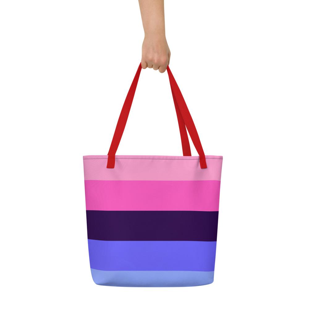 Black Omnisexual Pride Extra Large Tote Bag by Queer In The World Originals sold by Queer In The World: The Shop - LGBT Merch Fashion