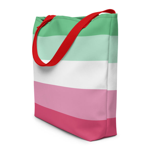 Red Abrosexual Pride Extra Large Tote Bag by Queer In The World Originals sold by Queer In The World: The Shop - LGBT Merch Fashion