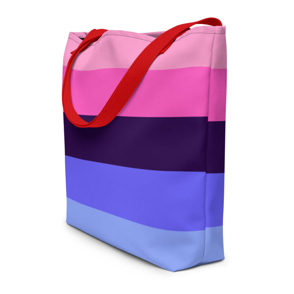 Red Omnisexual Pride Extra Large Tote Bag by Queer In The World Originals sold by Queer In The World: The Shop - LGBT Merch Fashion
