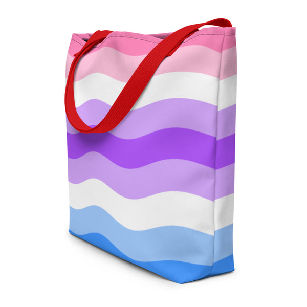 Red Alternative Genderfluid Extra Large Tote Bag by Queer In The World Originals sold by Queer In The World: The Shop - LGBT Merch Fashion