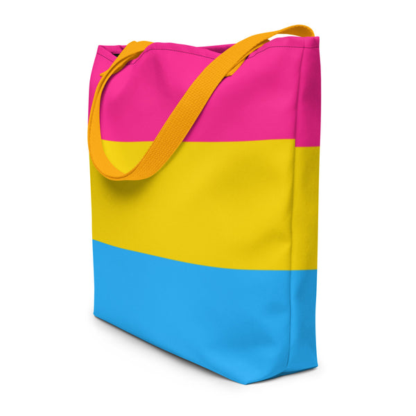 Yellow Pansexual Pride Extra Large Tote Bag by Queer In The World Originals sold by Queer In The World: The Shop - LGBT Merch Fashion