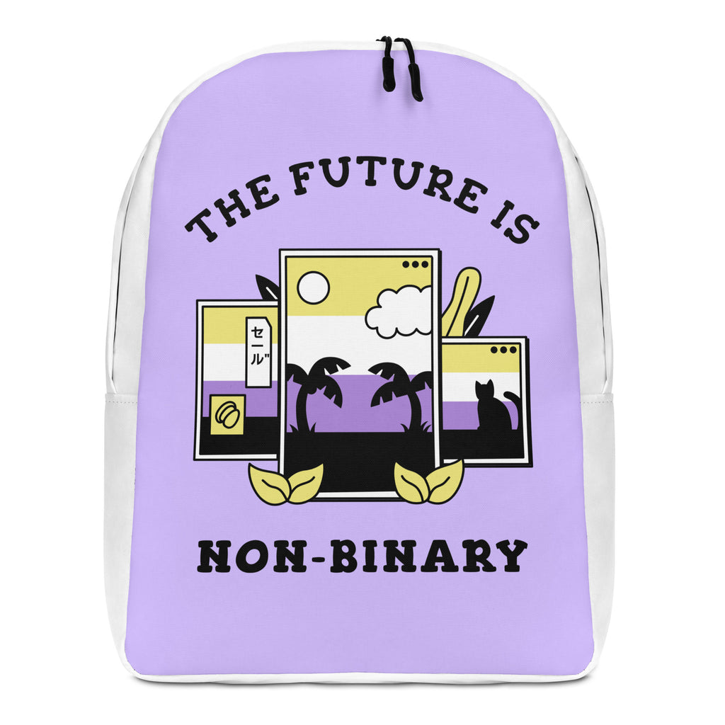 The Future Is Non-Binary Minimalist Backpack by Queer In The World Originals sold by Queer In The World: The Shop - LGBT Merch Fashion