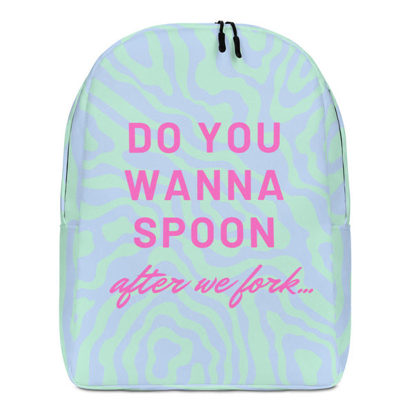  Do You Wanna Spoon After We Fork Minimalist Backpack by Queer In The World Originals sold by Queer In The World: The Shop - LGBT Merch Fashion