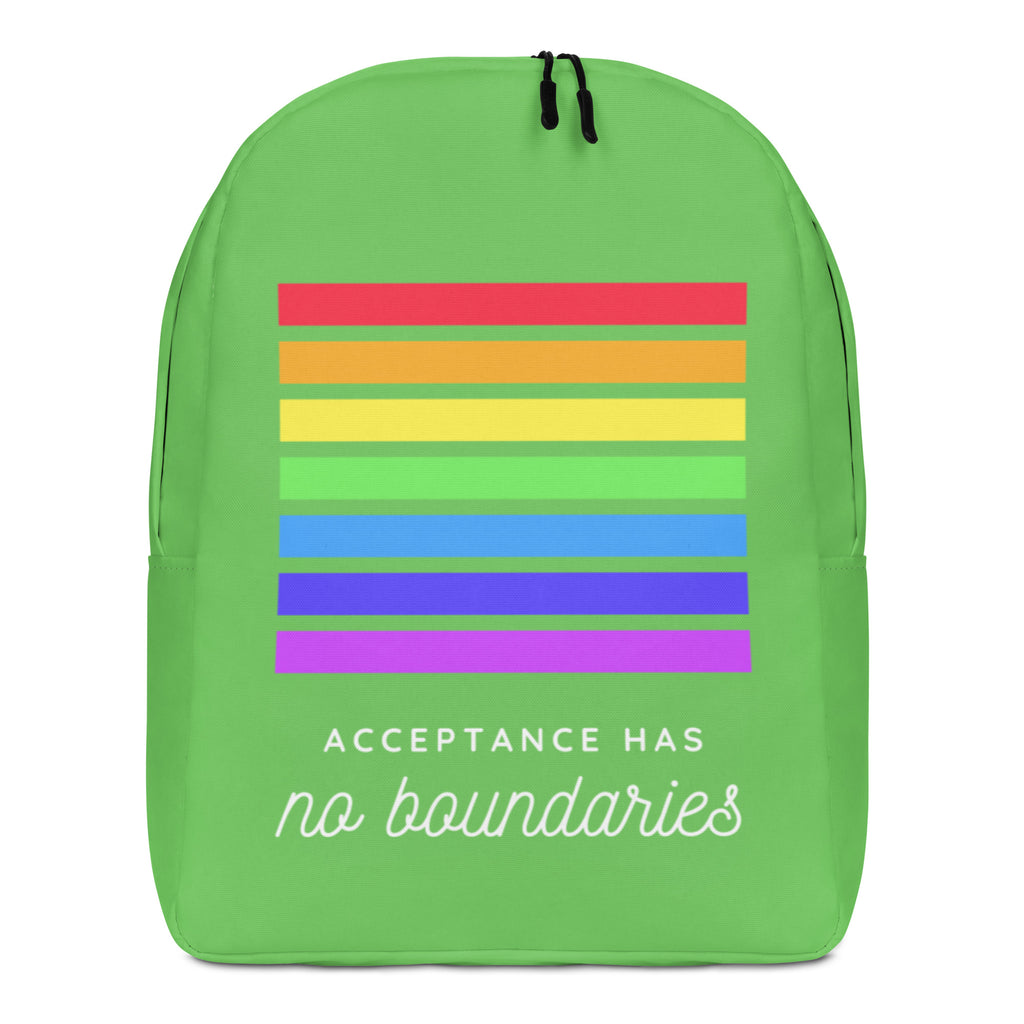  Acceptance Has No Boundaries Minimalist Backpack by Queer In The World Originals sold by Queer In The World: The Shop - LGBT Merch Fashion