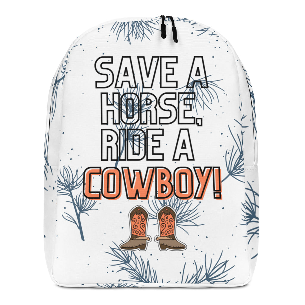  Save A Horse Ride A Cowboy Minimalist Backpack by Queer In The World Originals sold by Queer In The World: The Shop - LGBT Merch Fashion