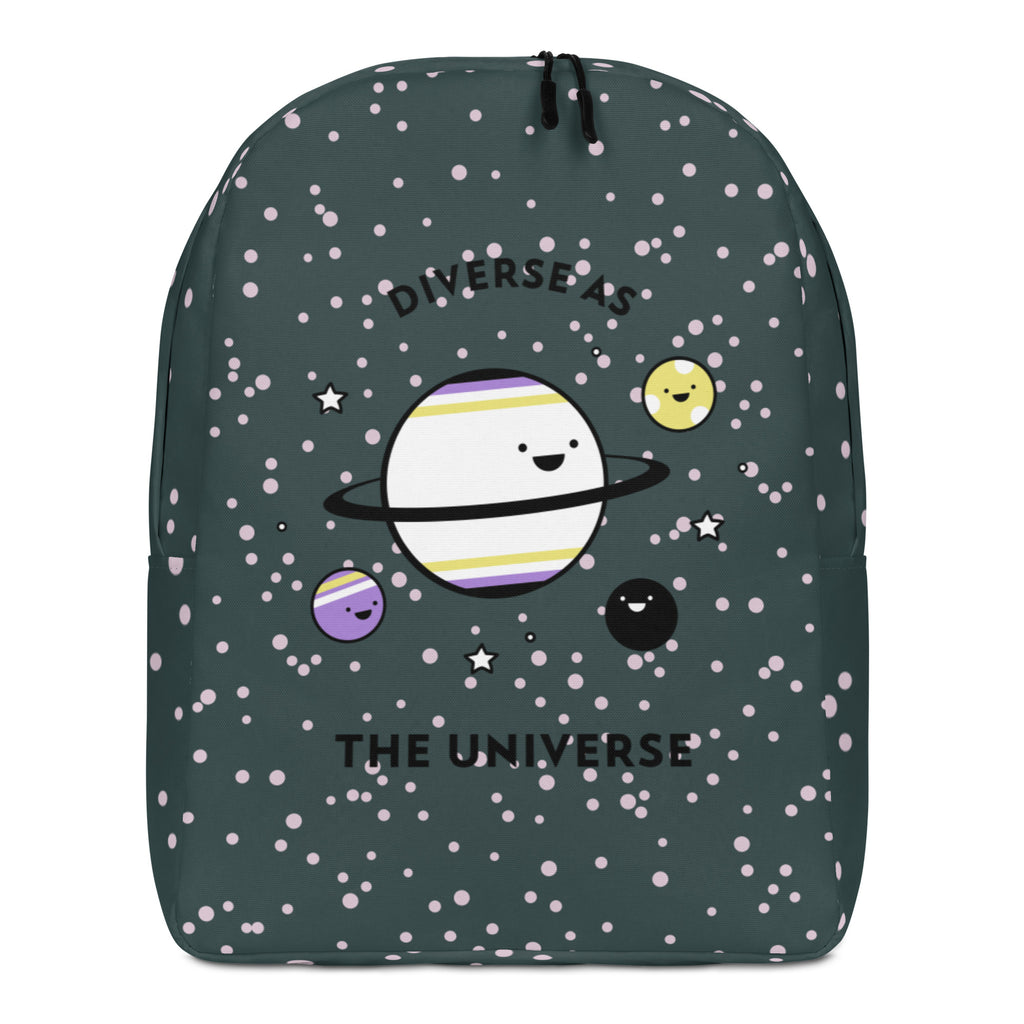  Diverse As The Universe Minimalist Backpack by Queer In The World Originals sold by Queer In The World: The Shop - LGBT Merch Fashion
