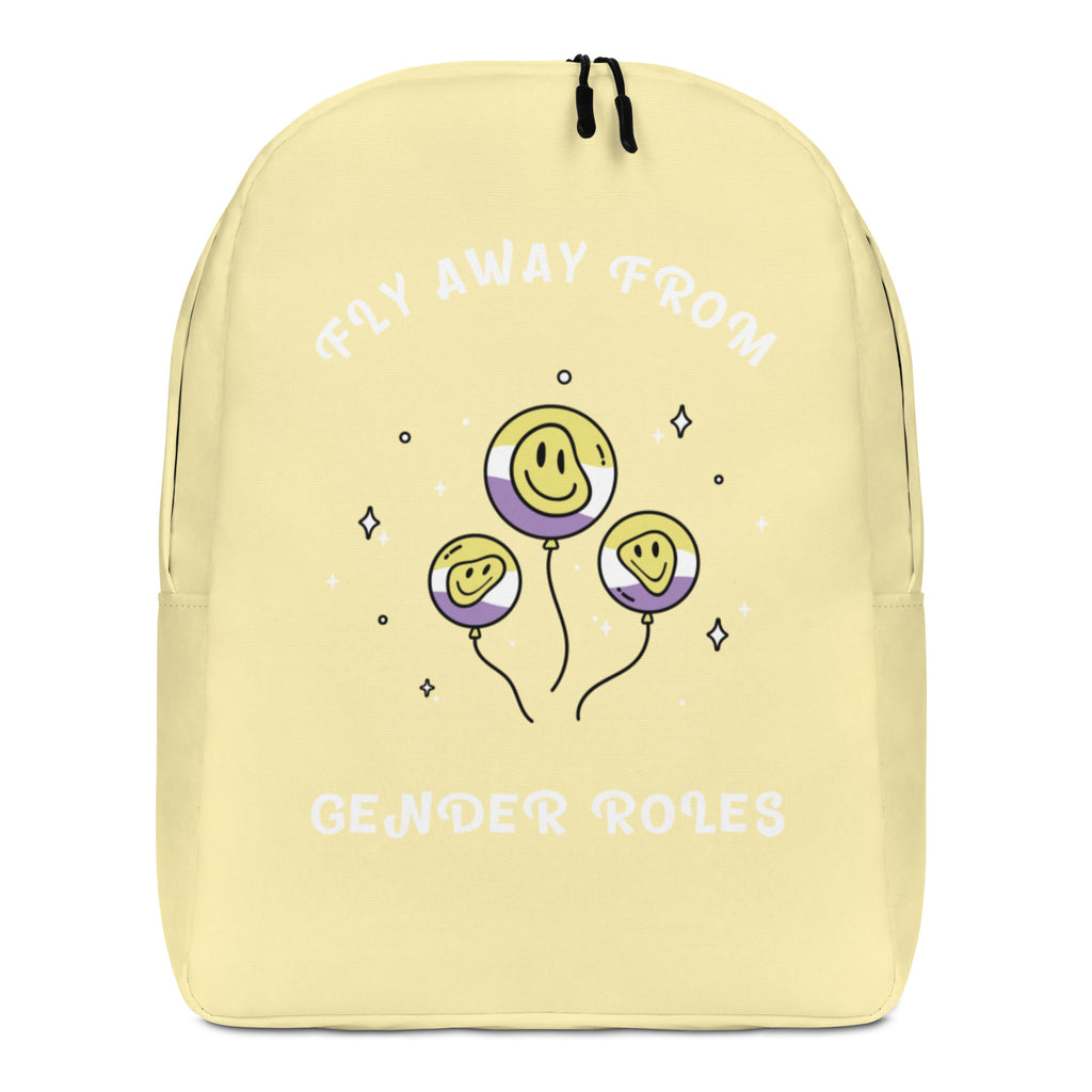  Fly Away From Gender Roles Minimalist Backpack by Queer In The World Originals sold by Queer In The World: The Shop - LGBT Merch Fashion